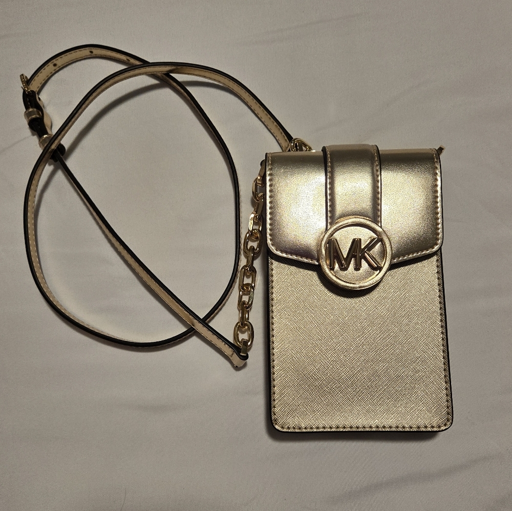 Michael Kors Pale Gold Carmen Crossbody